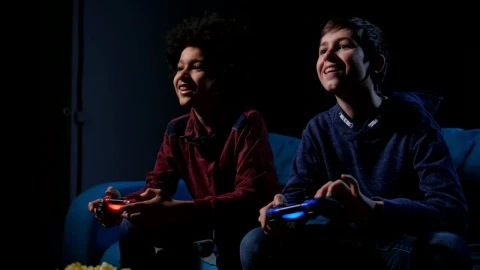 Stock Video Boys Playing Video Games At Night Live Wallpaper For PC - Free Live Wallpaper