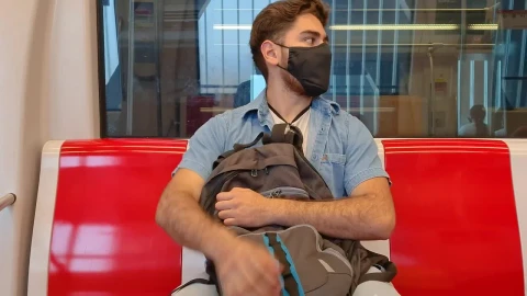 Stock Video Boy With Mask And Backpack Traveling By Subway Live Wallpaper For PC - Free Live Wallpaper