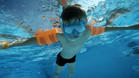 Stock Video Boy Swimming In The Pool And Saying Hi Live Wallpaper For PC - Free Live Wallpaper