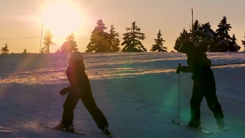 Stock Video Boy Skiing During Sunrise Live Wallpaper For PC - Free Live Wallpaper