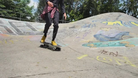 Stock Video Boy Skating With A Skateboard In A Park With Ramps Live Wallpaper For PC - Free Live Wallpaper