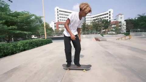 Stock Video Boy Skating On The Ramps In A Park Live Wallpaper For PC - Free Live Wallpaper