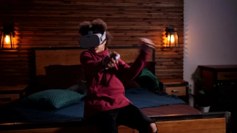 Stock Video Boy Scared While Playing In Vr Live Wallpaper For PC - Free Live Wallpaper