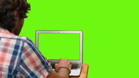 Stock Video Boy On His Computer With Green Screen On A Chroma Live Wallpaper For PC - Free Live Wallpaper