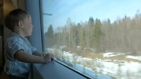 Stock Video Boy Looking Out Of A Train Window Live Wallpaper For PC - Free Live Wallpaper