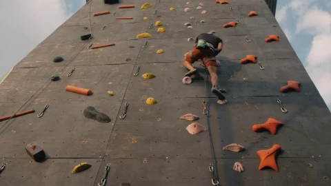 Stock Video Boy Climbing To The Top Of A Mountaineering Wall Live Wallpaper For PC - Free Live Wallpaper