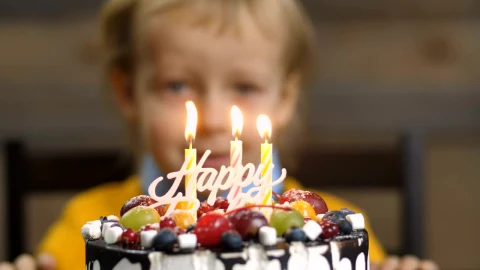 Stock Video Boy Blowing Out Candles On A Cake Live Wallpaper For PC - Free Live Wallpaper