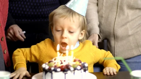 Stock Video Boy Blowing Out Candles Live Wallpaper For PC - Free Live Wallpaper