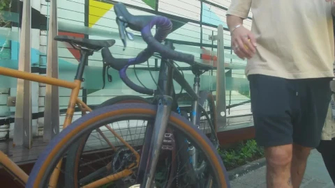 Stock Video Boy And Girl Taking Their Parked Bicycles Live Wallpaper For PC - Free Live Wallpaper