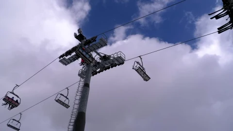 Stock Video Bottom View Of The Ski Lift Live Wallpaper For PC - Free Live Wallpaper