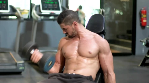 Stock Video Bodybuilder Working Out With A Pair Of Dumbbells Live Wallpaper For PC - Free Live Wallpaper
