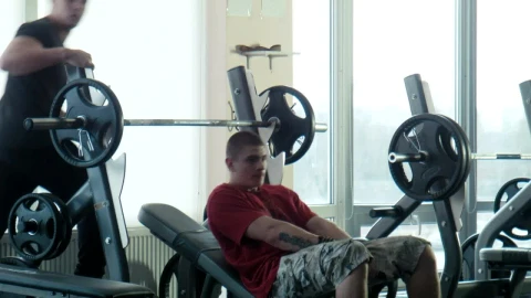 Stock Video Bodybuilder And Trainer Lifting A Barbell Live Wallpaper For PC - Free Live Wallpaper