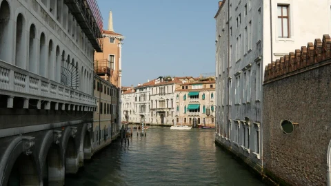 Stock Video Boats Sailing In Venice Canals Static High Shot Live Wallpaper For PC - Free Live Wallpaper