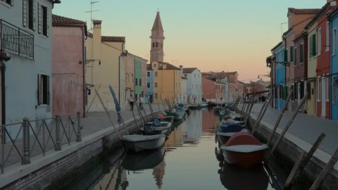 Stock Video Boats Lining A River In Italy Live Wallpaper For PC - Free Live Wallpaper