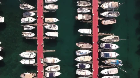 Stock Video Boats In A Harbor From Above Live Wallpaper For PC - Free Live Wallpaper