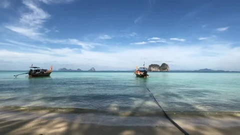 Stock Video Boats Floating At The Tropical Seashore Live Wallpaper For PC - Free Live Wallpaper