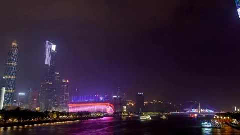 Stock Video Boats And Ferries Traffic In Guangzhou River Live Wallpaper For PC - Free Live Wallpaper