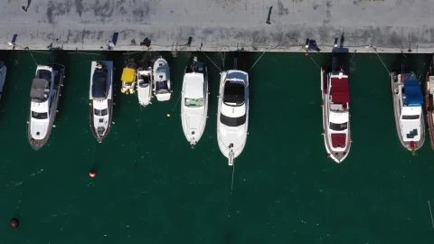 Stock Video Boats Along The Harbor Wall Live Wallpaper For PC - Free Live Wallpaper