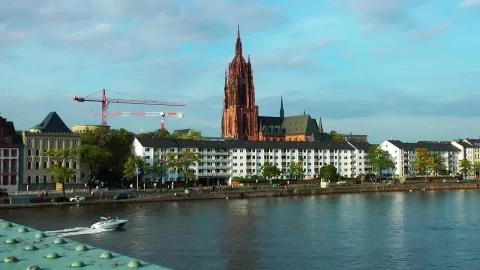 Stock Video Boat Sailing On The River Of A European City Live Wallpaper For PC - Free Live Wallpaper