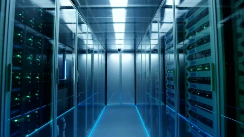 Stock Video Bluish Data Center Hallway Live Wallpaper For PC - Free Live Wallpaper