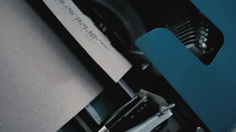 Stock Video Blue Typewriter In Detail View Live Wallpaper For PC - Free Live Wallpaper