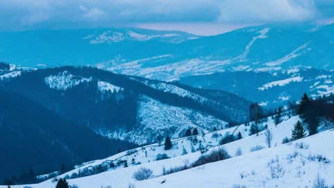 Stock Video Blue Frozen Landscape Of The Winter Mountains Live Wallpaper For PC - Free Live Wallpaper