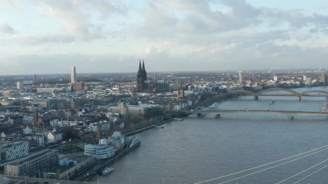 Video Stock City With A Cathedral And A River Aerial View Live Wallpaper For PC - Free Live Wallpaper