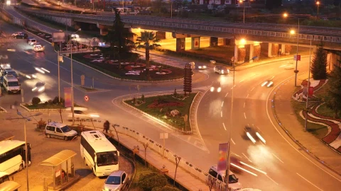 Video Stock City Traffic Junction At Night Live Wallpaper For PC - Free Live Wallpaper