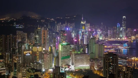 Video Stock City Lights Of The Futuristic City Of Hong Kong Live Wallpaper For PC - Free Live Wallpaper