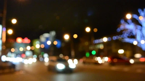 Video Stock City Lights Out Of Focus Over A Street Live Wallpaper For PC - Free Live Wallpaper