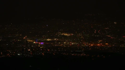 Video Stock City Lights In A Dark Night Seen From Afar Live Wallpaper For PC - Free Live Wallpaper