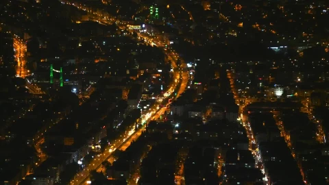 Video Stock City Lights At Night Seen From The Sky Live Wallpaper For PC - Free Live Wallpaper