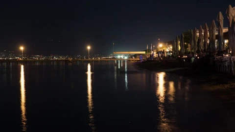 Video Stock City Lights And Calm Waters At Night Live Wallpaper For PC - Free Live Wallpaper