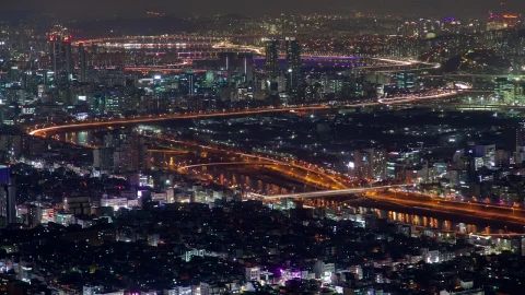 Video Stock City Landscape Of Seoul At Night Live Wallpaper For PC - Free Live Wallpaper