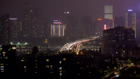 Video Stock City Covered With Buildings And Cars At Night Live Wallpaper For PC - Free Live Wallpaper