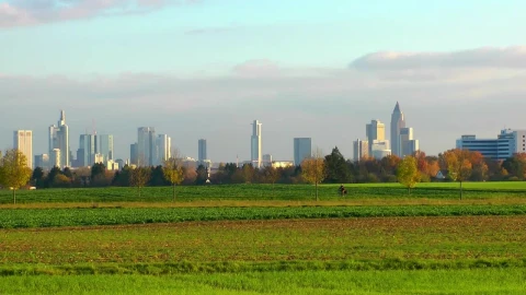 Video Stock City Buildings Seen From Fields In The Countryside Live Wallpaper For PC - Free Live Wallpaper