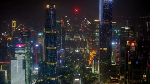 Video Stock City Buildings Flashing In The Night Live Wallpaper For PC - Free Live Wallpaper