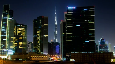 Video Stock City Buildings And Burj Khalifa In Background Live Wallpaper For PC - Free Live Wallpaper