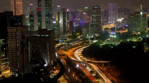 Video Stock City And Traffic In Kuala Lumpur At Night Live Wallpaper For PC - Free Live Wallpaper