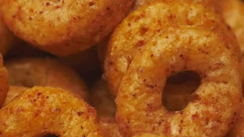 Video Stock Cinnamon Oat Rings Cereal Slowly Rotating Live Wallpaper For PC - Free Live Wallpaper