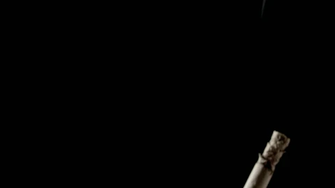 Video Stock Cigarette Tip And Blowing Smoke On Black Background Live Wallpaper For PC - Free Live Wallpaper
