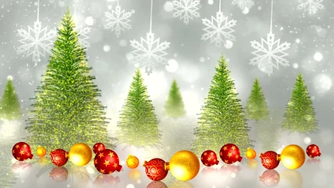 Video Stock Christmas Trees And Spheres Animation Live Wallpaper For PC - Free Live Wallpaper