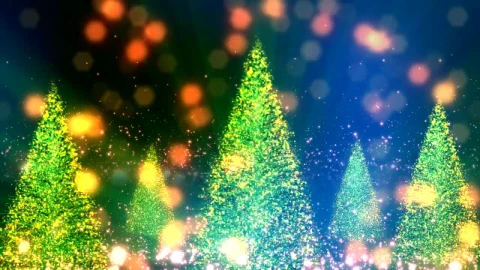 Video Stock Christmas Trees And Particles With Bokeh In The Background Live Wallpaper For PC - Free Live Wallpaper