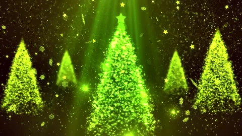 Video Stock Christmas Trees And Particles Render Live Wallpaper For PC - Free Live Wallpaper