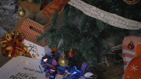Video Stock Christmas Tree In A Close Shot Of Its Branches And Live Wallpaper For PC - Free Live Wallpaper