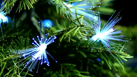 Video Stock Christmas Tree Decorated With Optic Fiber Live Wallpaper For PC - Free Live Wallpaper