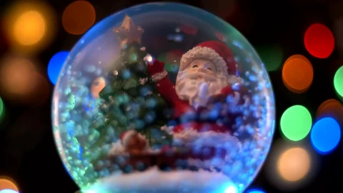 Video Stock Christmas Santa Sphere With Bokeh Background Live Wallpaper For PC - Free Live Wallpaper