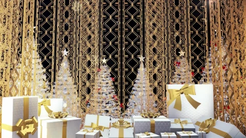 Video Stock Christmas Presents And White Christmas Trees Live Wallpaper For PC - Free Live Wallpaper