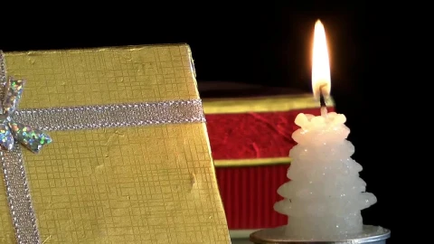 Video Stock Christmas Gift Box And A Candle Live Wallpaper For PC - Free Live Wallpaper