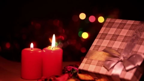 Video Stock Christmas Gift And Red Candles Live Wallpaper For PC - Free Live Wallpaper